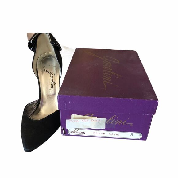 Garolini Bronson Pump Bow Black Silver 8 Vintage - Picture 11 of 13